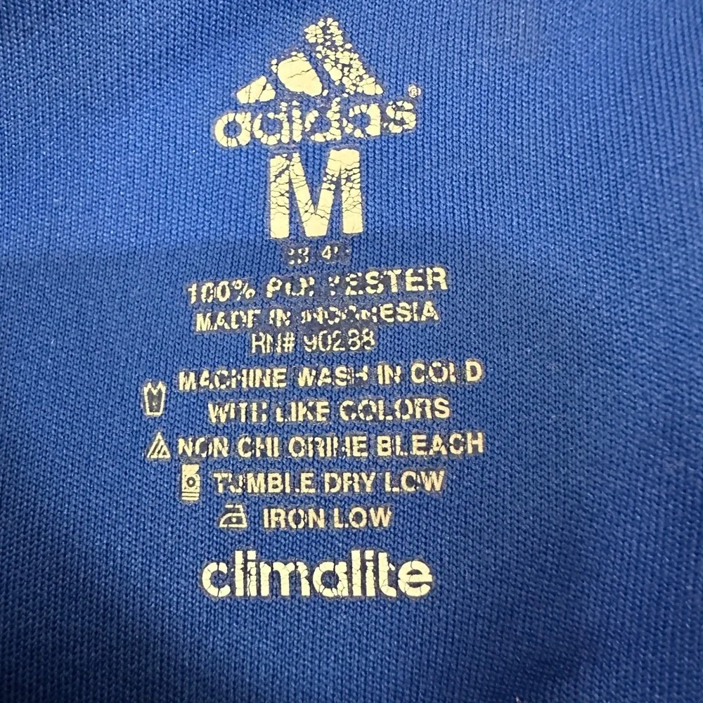 Adidas Climalite Shirt Mens Medium Solid Blue Short‎ Sleeve Flex 360 Activewear